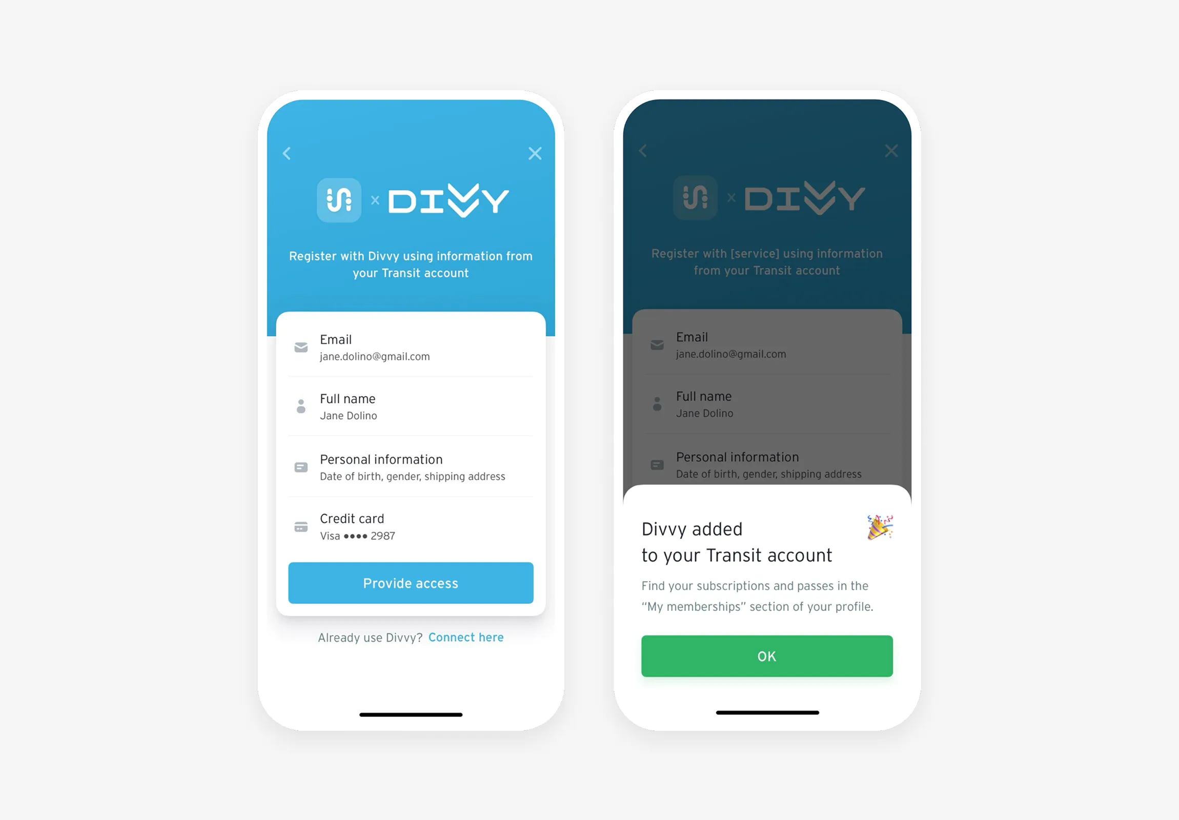 Instant sign-up